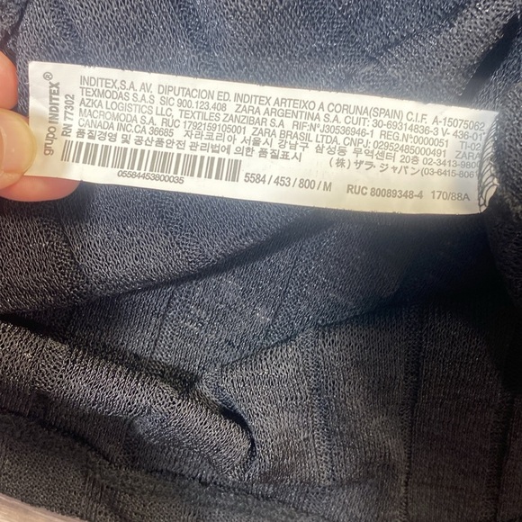 ZARA Ribbed Knit Black Button Detail Short Sleeve Top Size M - Picture 8 of 9